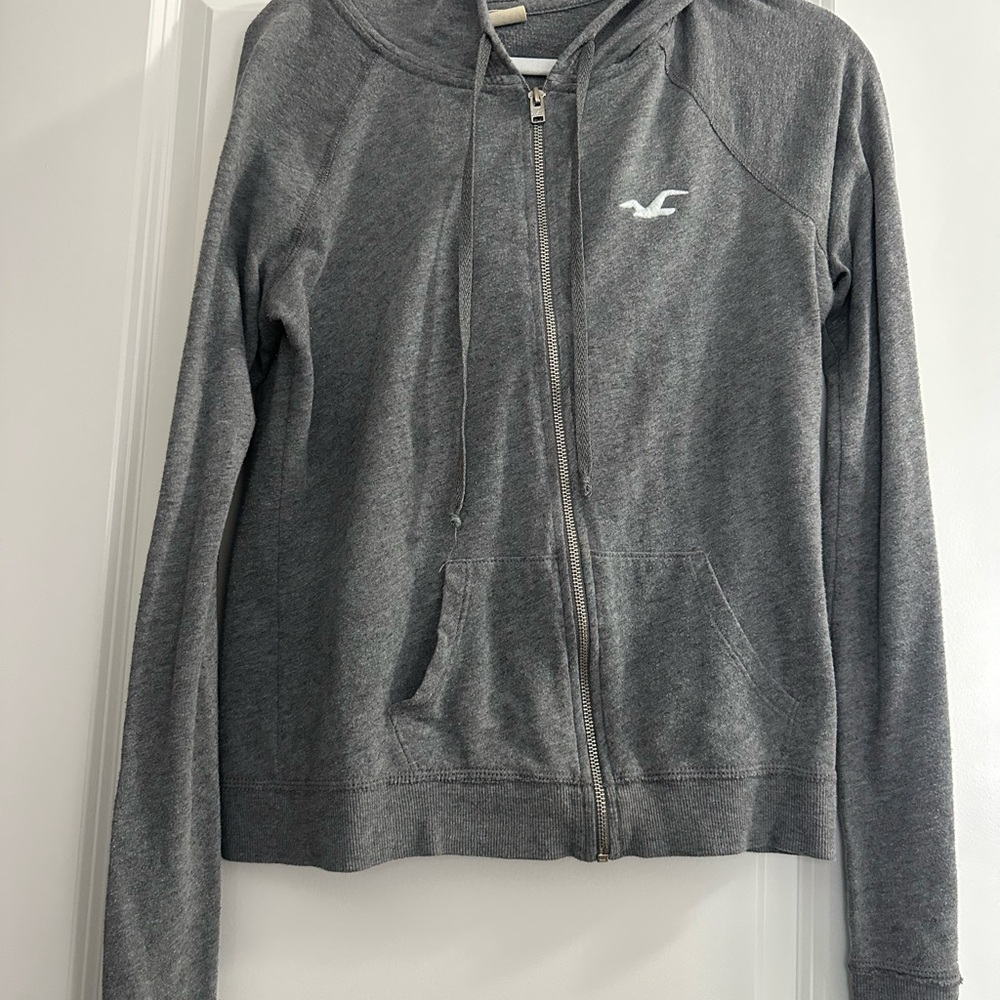 Hollister Charcoal Zip-Up Hoodie
